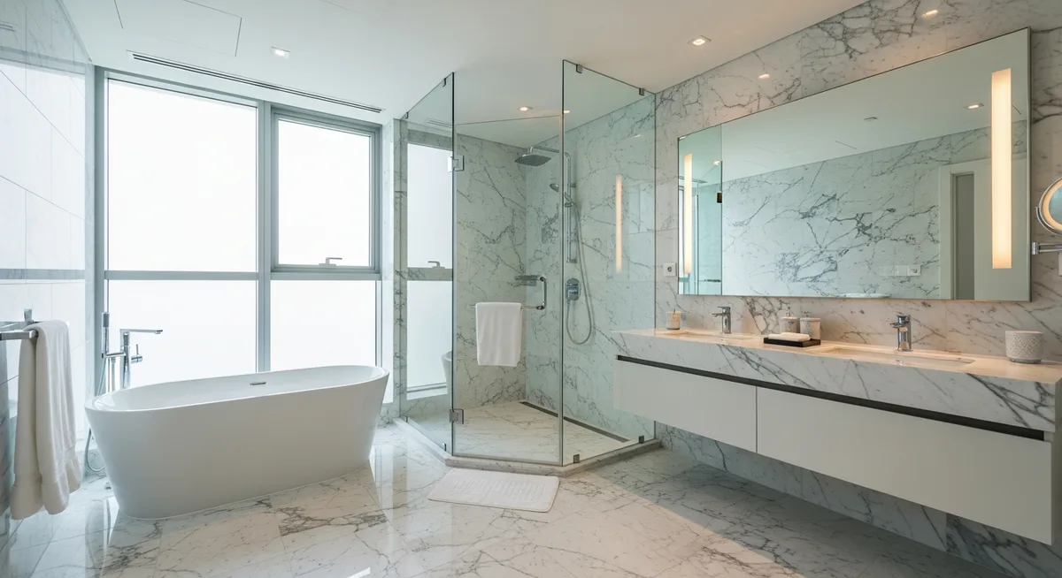 Bathroom victory heights — First Unicorn Interiors project, Dubai