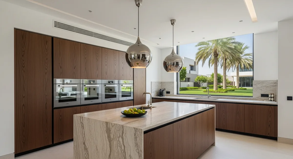 Open plan kitchen dh — First Unicorn Interiors project, Dubai