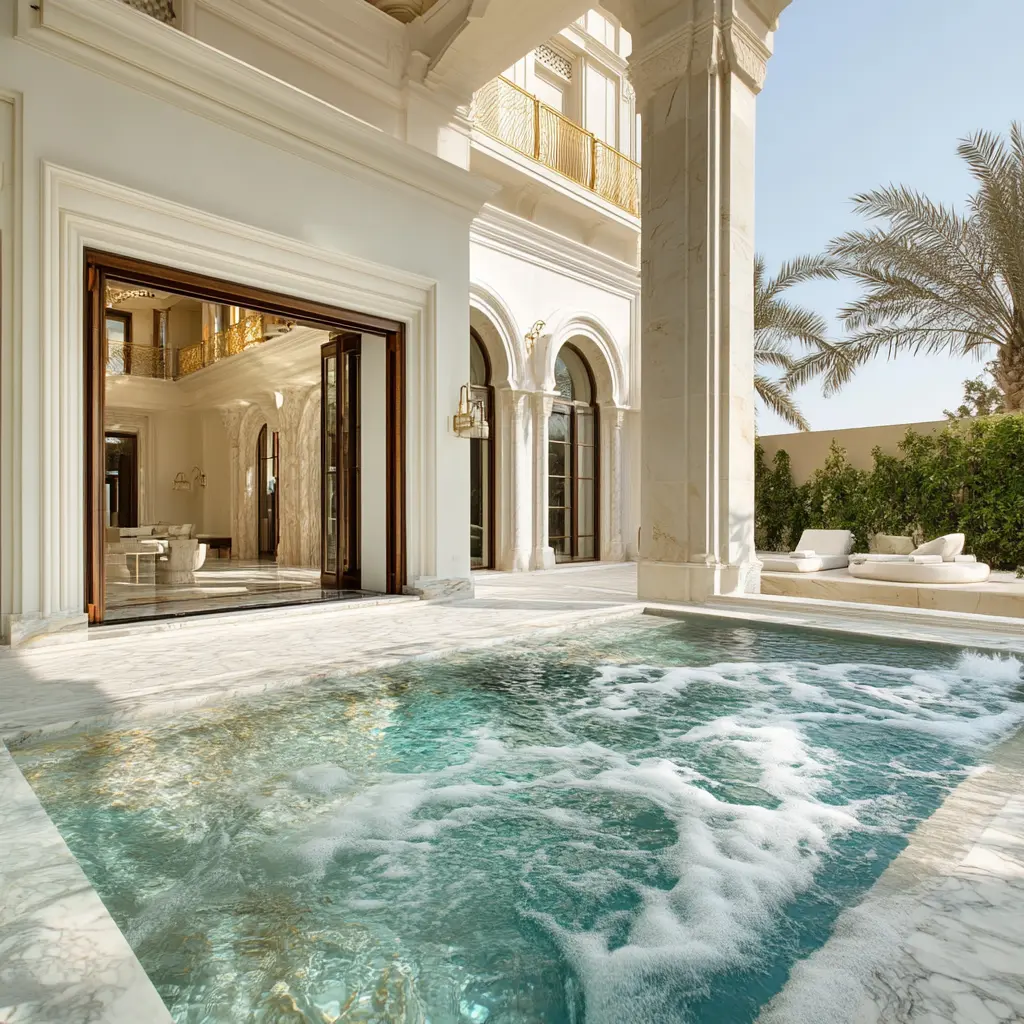 pool and landscape company dubai detail — premium materials