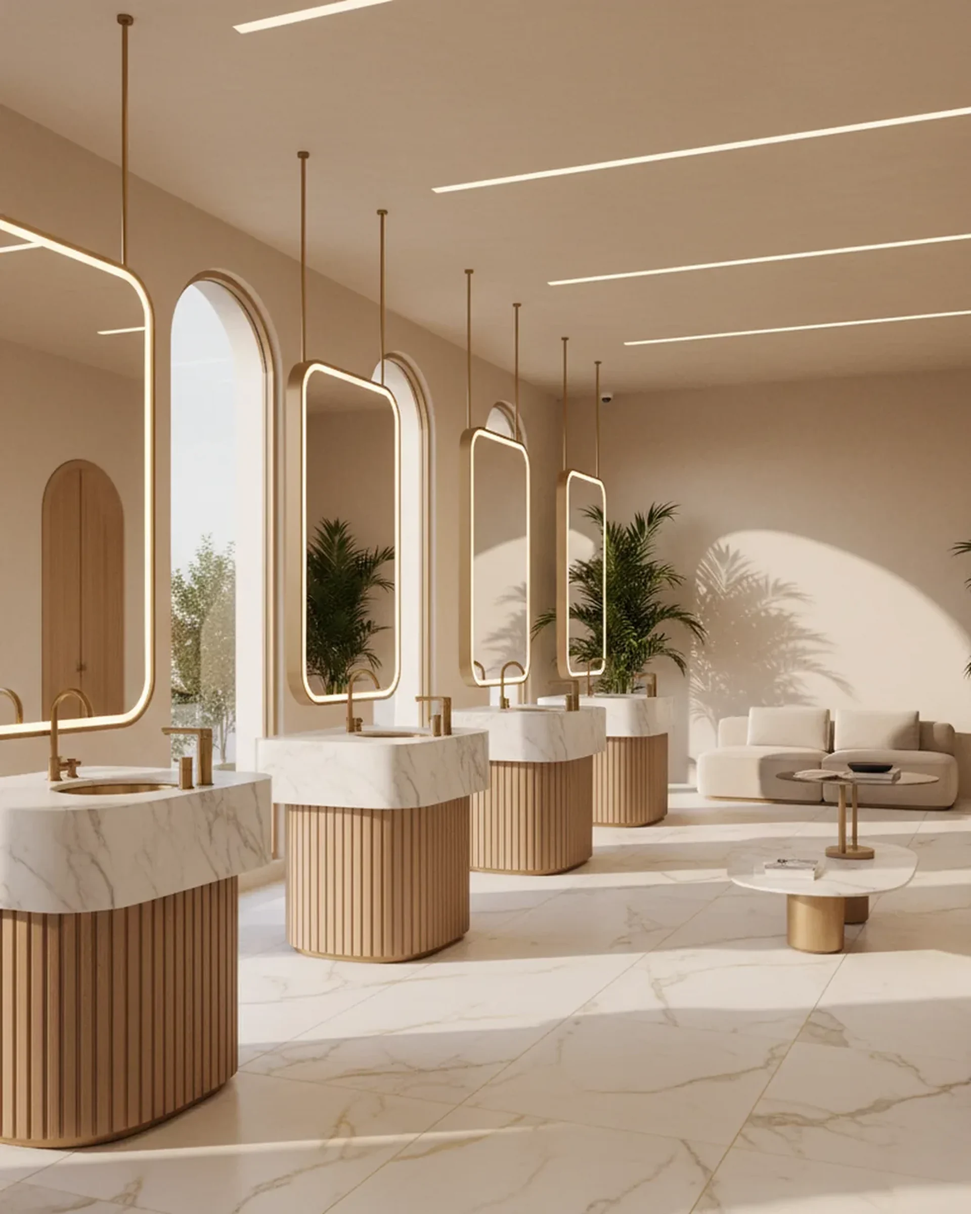 Проект отделки салона и спа в Аджман Аптаун, Дубай от First Unicorn Interiors