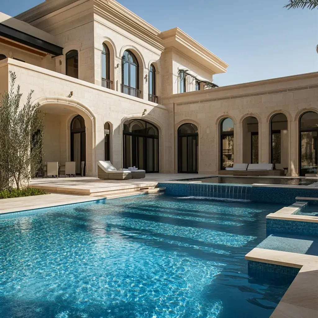 swimming pool contractors in dubai detail — premium materials