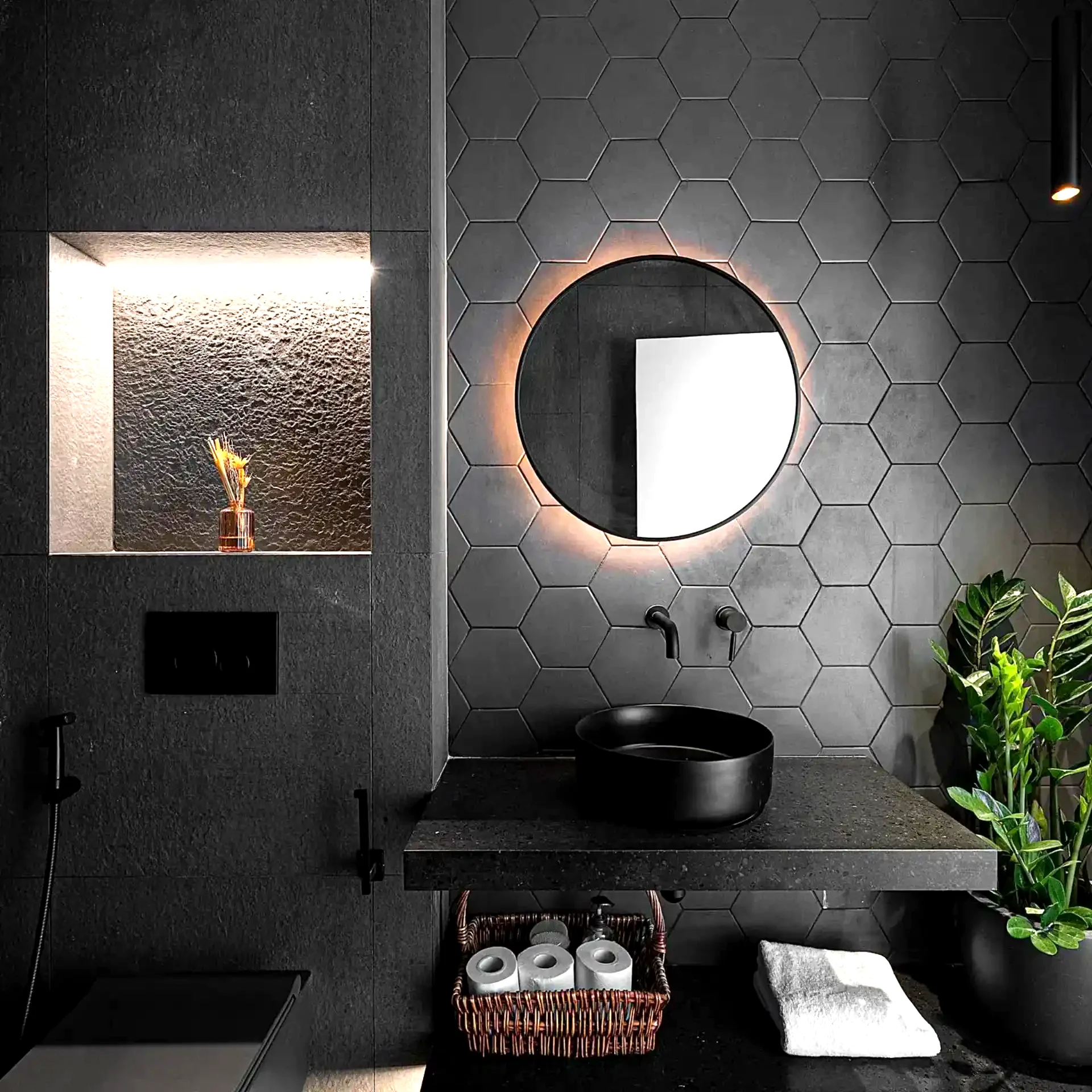 bathroom renovation al barari detail — premium materials