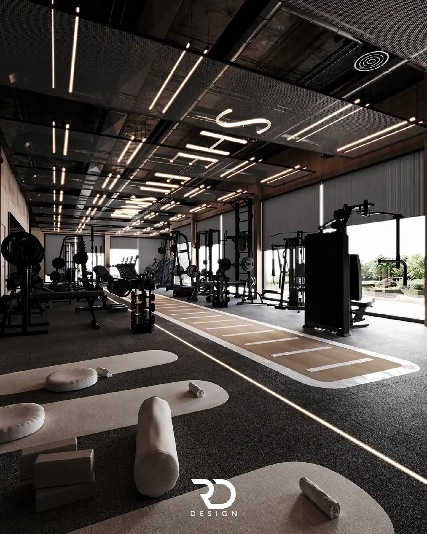 commercial building interior design detail — premium materials