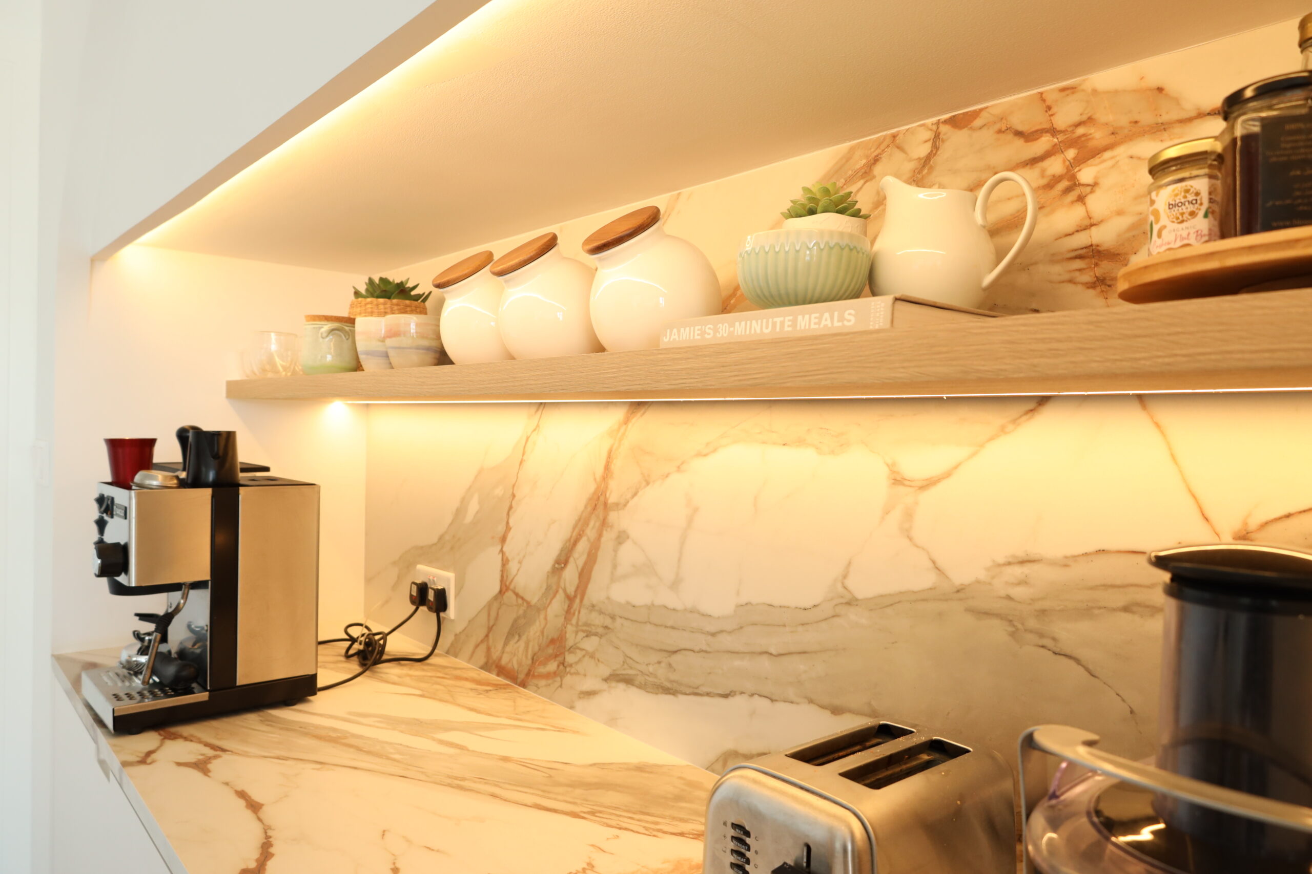 office interior fit out detail — premium materials