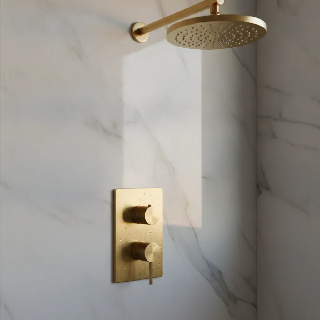 shower enclosure detail — premium materials