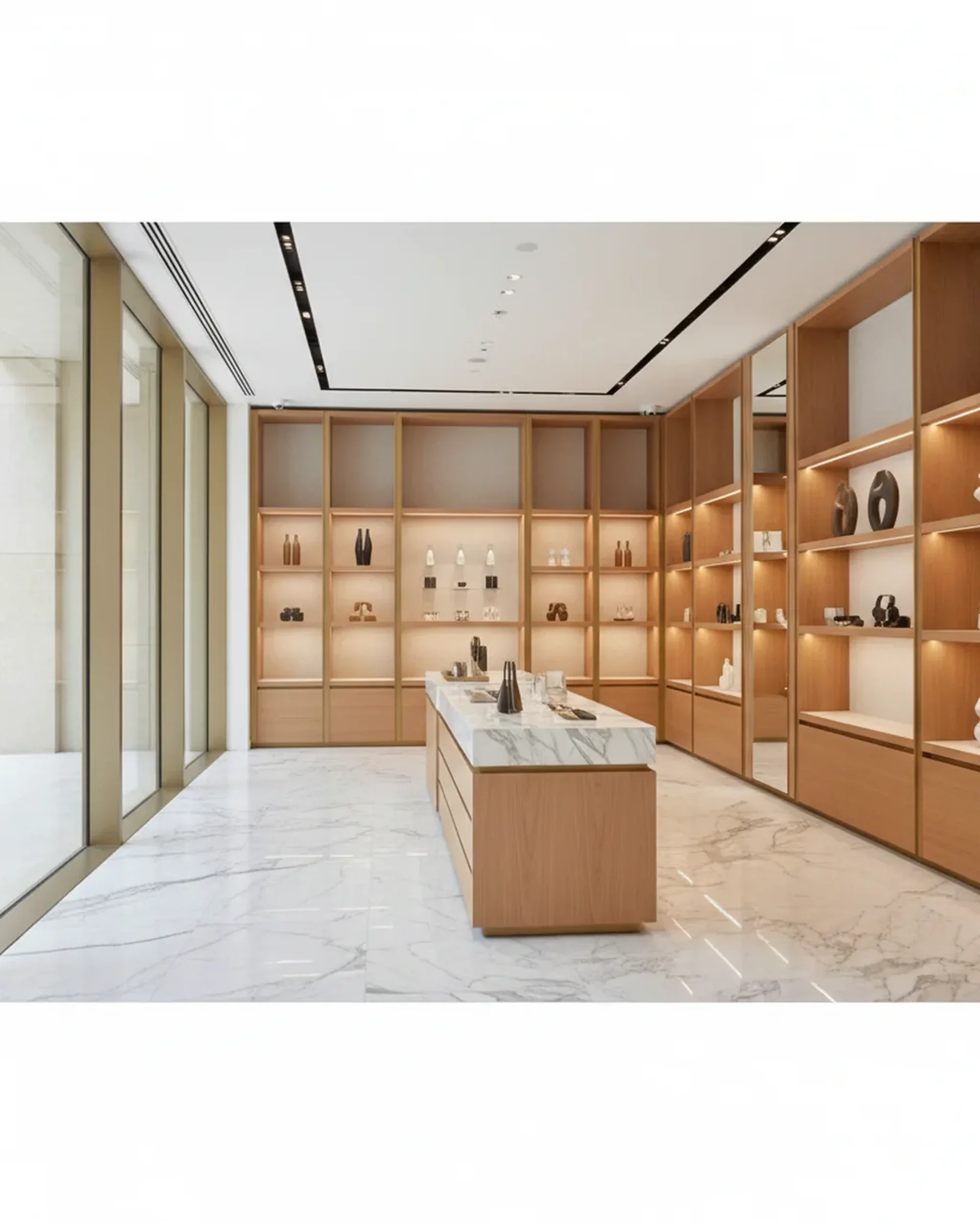 تجهيز التجزئة في أبتاون عجمان — الإزالة والتركيبات الأولية — First Unicorn Interiors