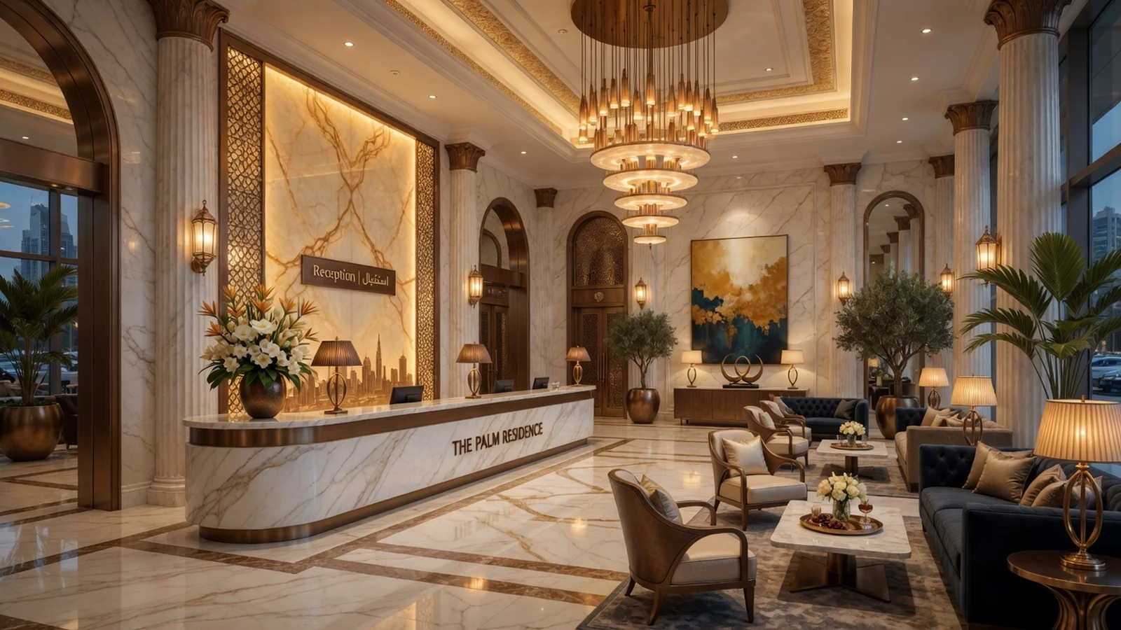 Penthouse living room renovation in Dubai Marina