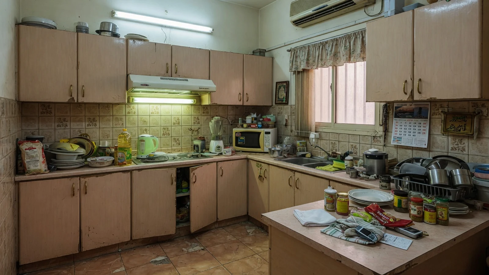 Kitchen before renovation — dated Dubai villa kitchen