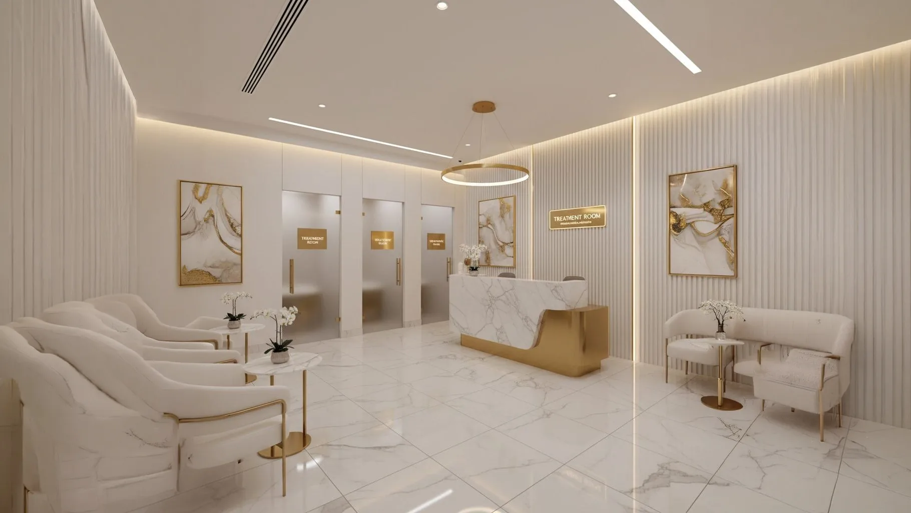 迪拜 Al Barari 沙龙与水疗中心装修 — First Unicorn Interiors