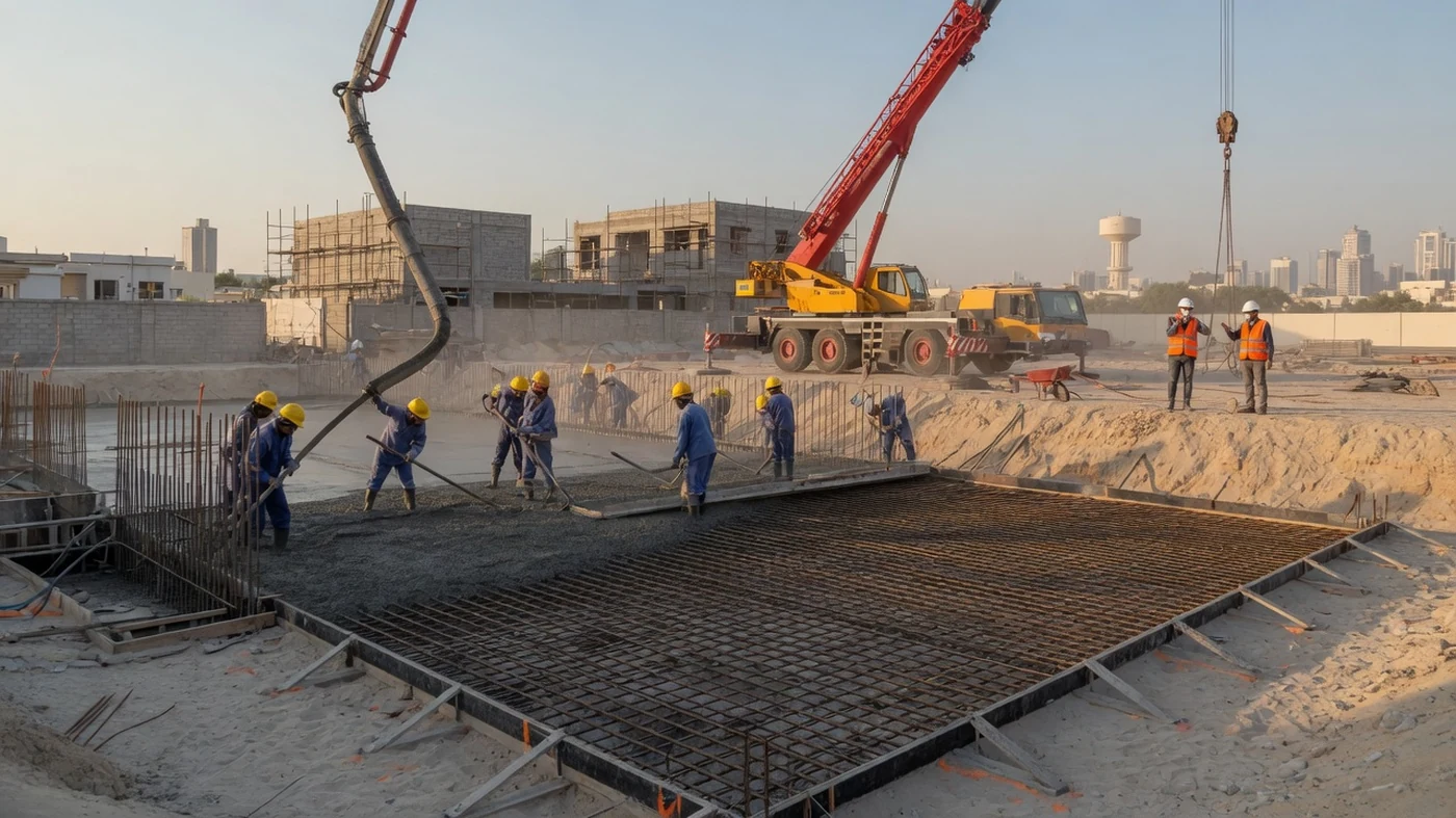 Luxury Dubai villa under construction at advanced stage with modern architecture