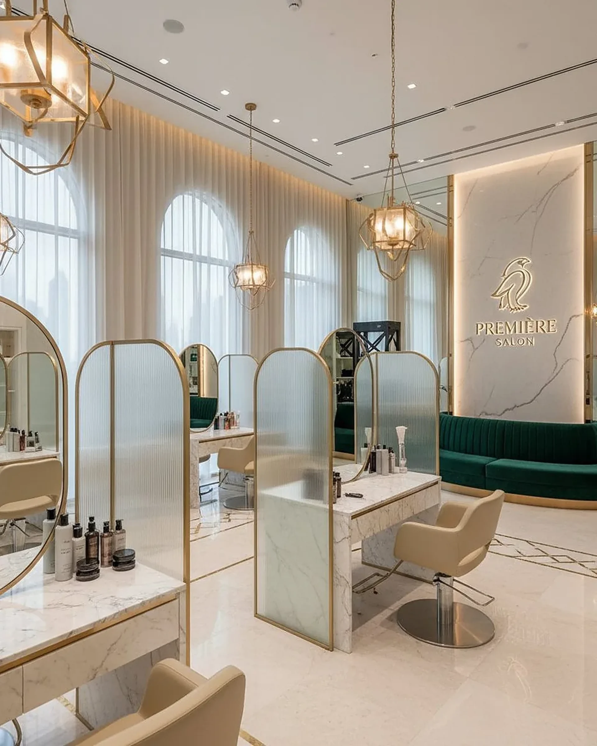 Отделка салона и спа в Ajman Uptown — Камень и отделочные материалы — First Unicorn Interiors