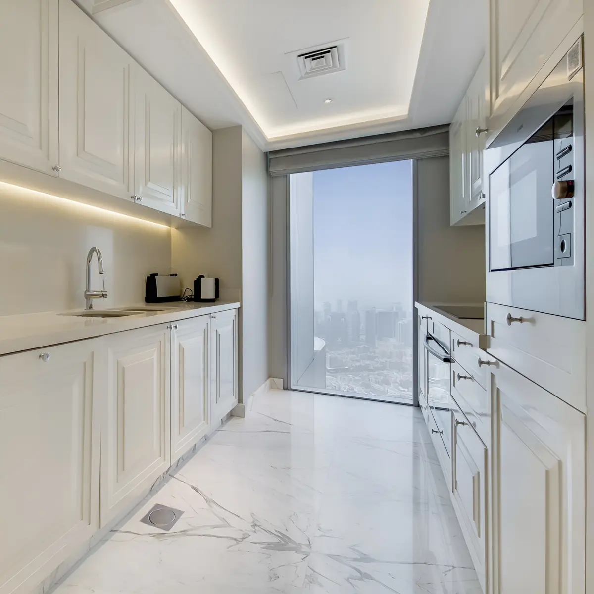 Penthouse kitchen — First Unicorn Interiors project, Dubai