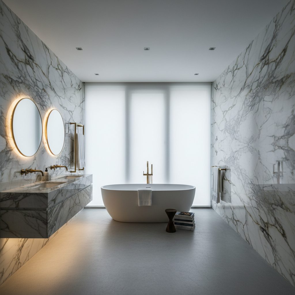 Bath marble — First Unicorn Interiors project, Dubai