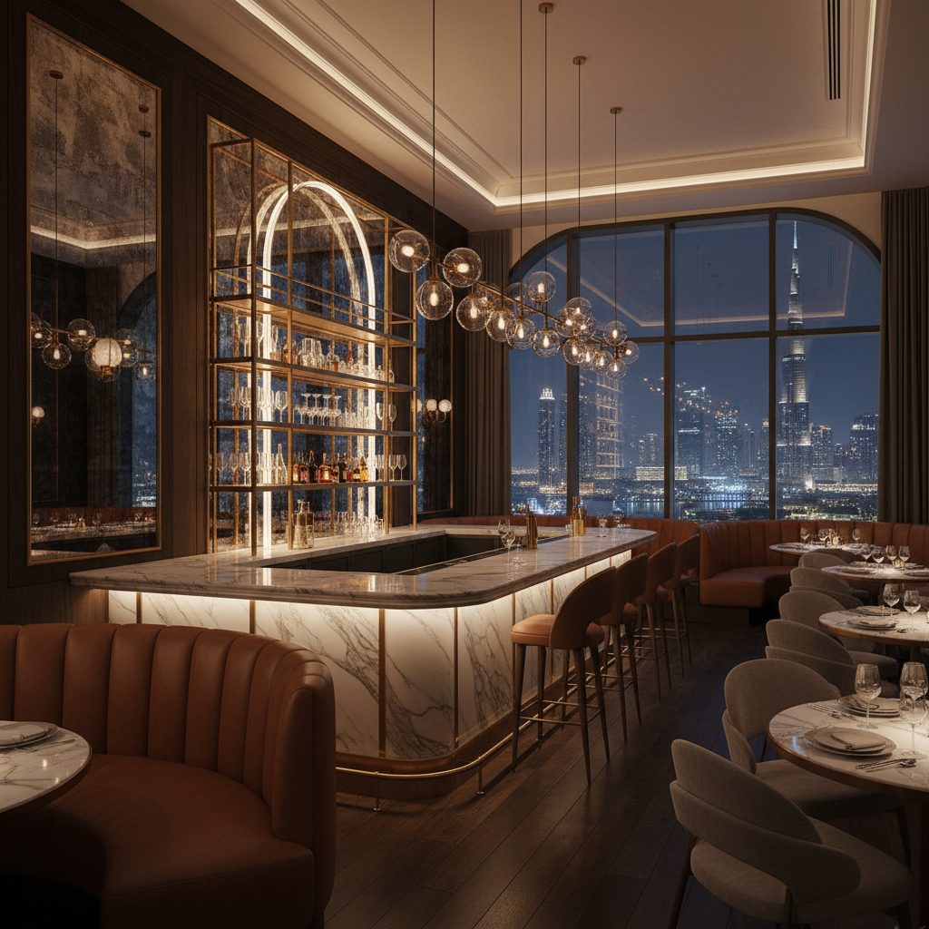 Restaurant & Café Fit-Out project in DIFC, Dubai by First Unicorn Interiors