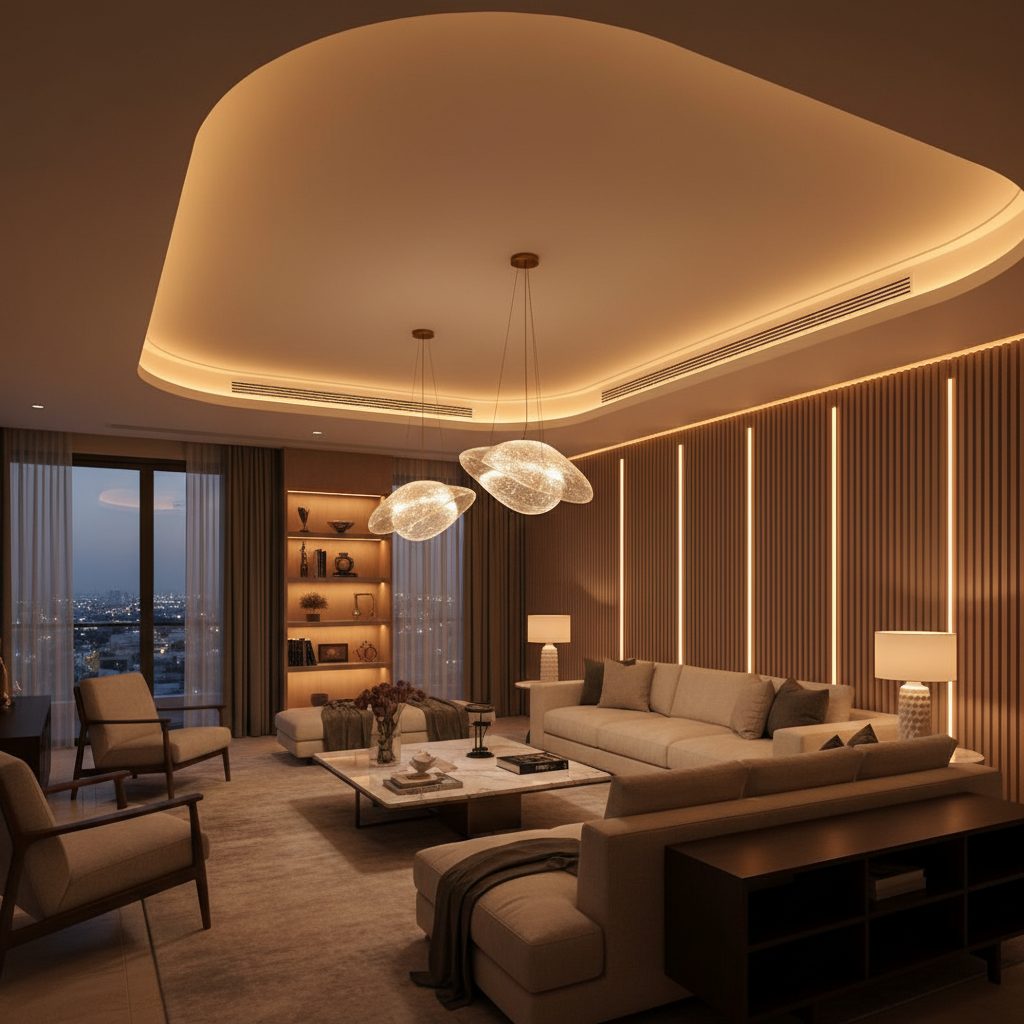 Layered lighting design Dubai