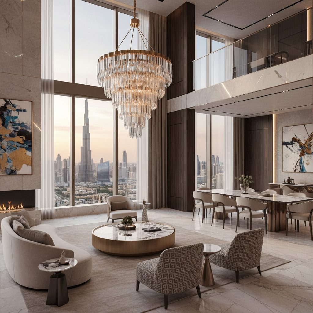 Bespoke penthouse interior design and renovation in Dubai by First Unicorn Interiors