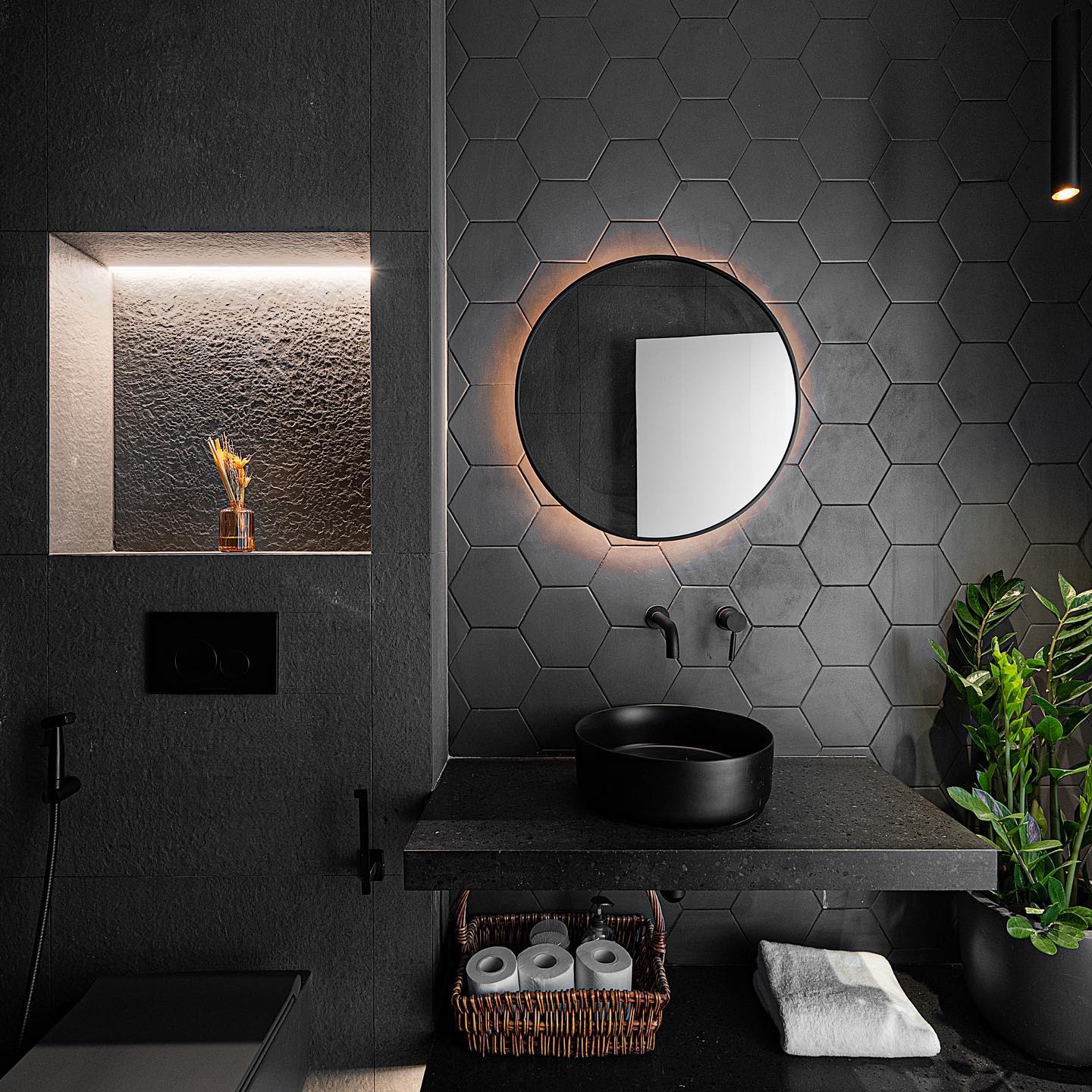 Freestanding bathtub in luxury bathroom renovation