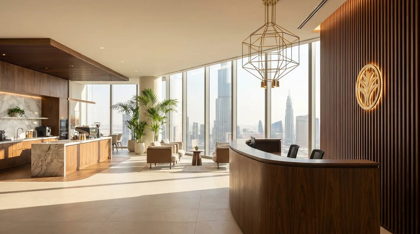 Office Fit-Out in Jumeirah Lake Towers — Stone & finishes — First Unicorn Interiors